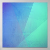 Modern Blue Aqua &Turquoise Geometric Gradation Poster (Voorkant)