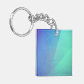 Modern Blue Aqua &Turquoise Geometric Gradation Sleutelhanger (Voorkant Links)