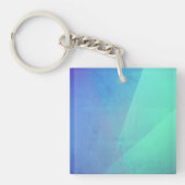 Modern Blue Aqua &Turquoise Geometric Gradation Sleutelhanger (Voorkant)