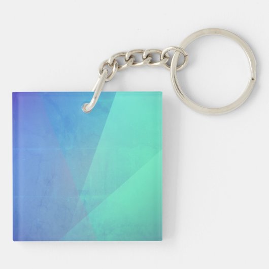 Modern Blue Aqua &Turquoise Geometric Gradation Sleutelhanger (Achterkant)