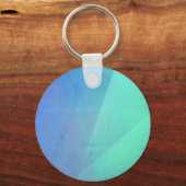 Modern Blue Aqua &Turquoise Geometric Gradation Sleutelhanger (Voorkant)
