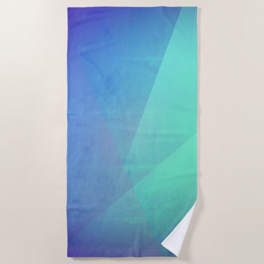 Modern Blue Aqua &Turquoise Geometric Gradation Strandlaken (Voorkant)