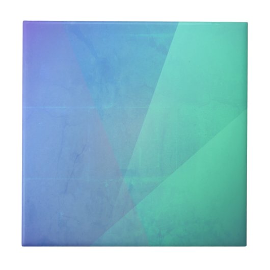 Modern Blue Aqua &Turquoise Geometric Gradation Tegeltje (Voorkant)