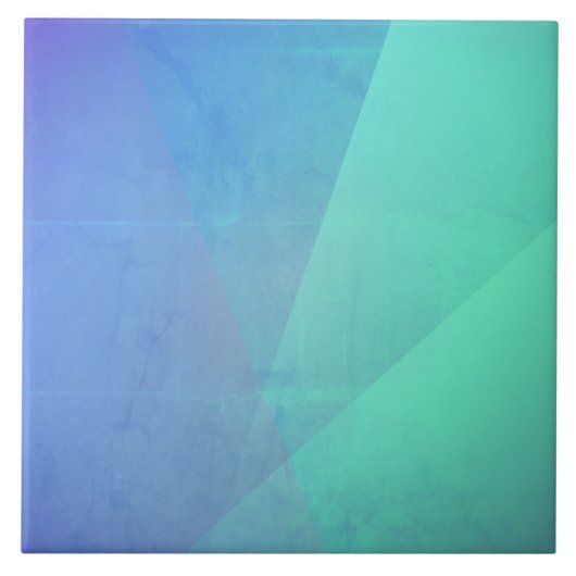 Modern Blue Aqua &Turquoise Geometric Gradation Tegeltje (Voorkant)