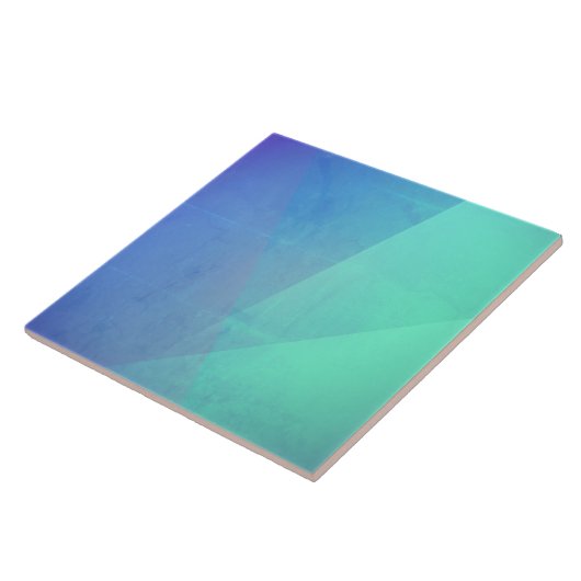 Modern Blue Aqua &Turquoise Geometric Gradation Tegeltje (Zijkant)