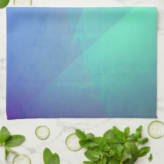 Modern Blue Aqua &Turquoise Geometric Gradation Theedoek (Gevouwen)