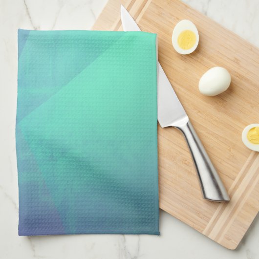 Modern Blue Aqua &Turquoise Geometric Gradation Theedoek (Quarter Fold)