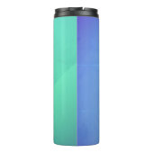 Modern Blue Aqua &Turquoise Geometric Gradation Thermosbeker (Achterkant)