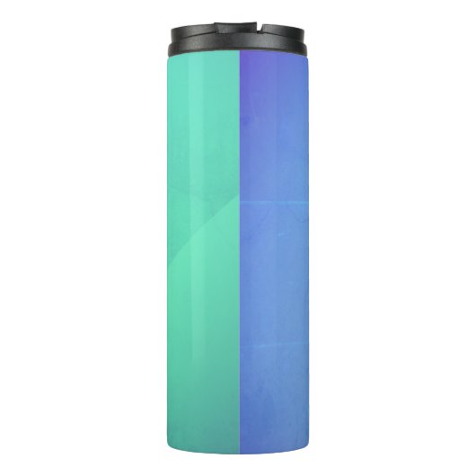 Modern Blue Aqua &Turquoise Geometric Gradation Thermosbeker (Achterkant)