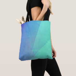 Modern Blue Aqua &Turquoise Geometric Gradation Tote Bag