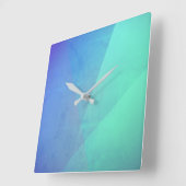 Modern Blue Aqua &Turquoise Geometric Gradation Vierkante Klok (Hoek)