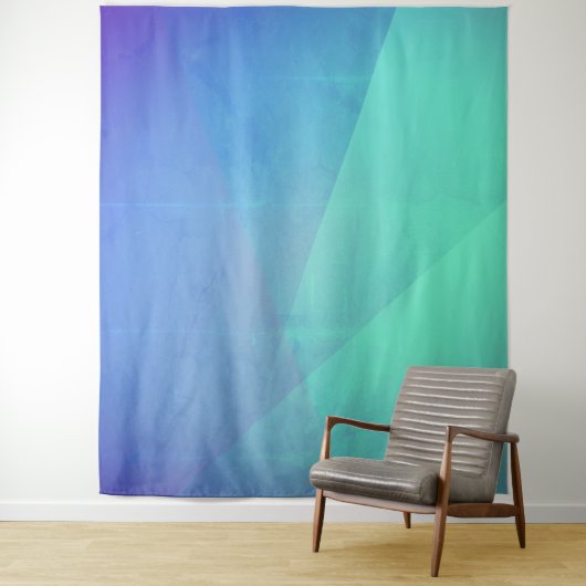 Modern Blue Aqua &Turquoise Geometric Gradation Wandkleed (In situ)