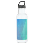 Modern Blue Aqua &Turquoise Geometric Gradation Waterfles (Voorkant)