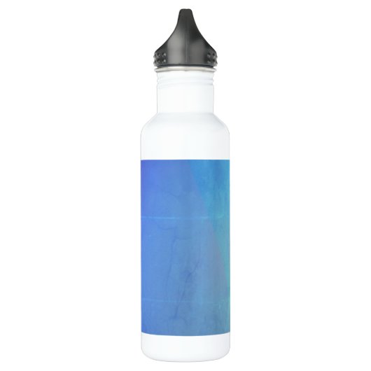 Modern Blue Aqua &Turquoise Geometric Gradation Waterfles (Links)