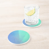 Modern Blue Aqua &Turquoise Geometric Gradation Zandsteen Onderzetter (Zijkant)