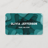 Modern Blue Artistieke Abstracte Wavy lijnen Visitekaartje (Voorkant)