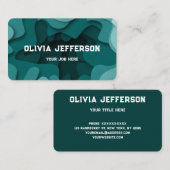 Modern Blue Artistieke Abstracte Wavy lijnen Visitekaartje (Voorkant / Achterkant)