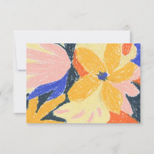 Modern Blue Artsy Abstract Botanical Wedding RSVP Kaartje (Achterkant)