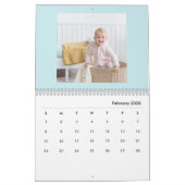 Modern Blue Baby Boy Family Photo Calendar 2026 Kalender (Feb 2026)