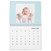 Modern Blue Baby Boy Family Photo Calendar 2026 Kalender (Jan 2026)