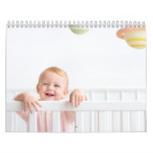 Modern Blue Baby Boy Family Photo Calendar 2026 Kalender (Hoes)