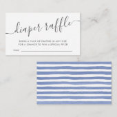 Modern Blue Baby Diaper Raffle Informatiekaartje (Voorkant / Achterkant)