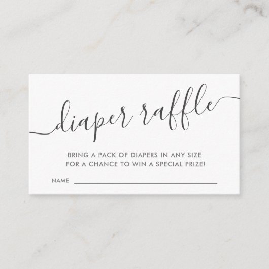 Modern Blue Baby Diaper Raffle Informatiekaartje (Voorkant)