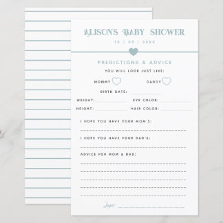 Modern Blue Baby shower Advies en Voorspellingen