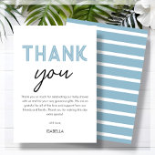 Modern Blue Baby shower Bedankkaart