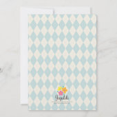 Modern Blue Baby shower Boy Little Whale Mustache Kaart (Achterkant)