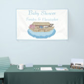 Modern Blue Baby shower Boy Noah's Ark Elephant Spandoek (Beurs)