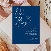 Modern Blue Baby shower Invitation Kaart