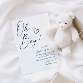 Modern Blue Baby shower Invitation Kaart