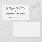 Modern Blue Baby shower Luier Raffle Ticket Informatiekaartje (Voorkant / Achterkant)