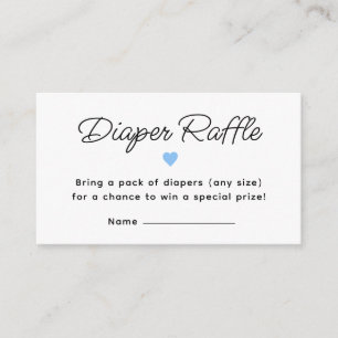 Modern Blue Baby shower Luier Raffle Ticket Informatiekaartje
