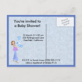 Modern Blue Baby shower Post Kaart (Achterkant)