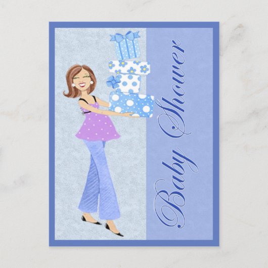 Modern Blue Baby shower Post Kaart (Voorkant)