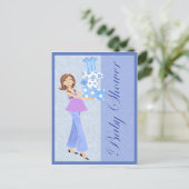 Modern Blue Baby shower Post Kaart (Staand voorkant)