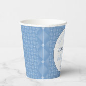 Modern Blue Baby Sprinkle Party Papieren Bekers (Rechts)