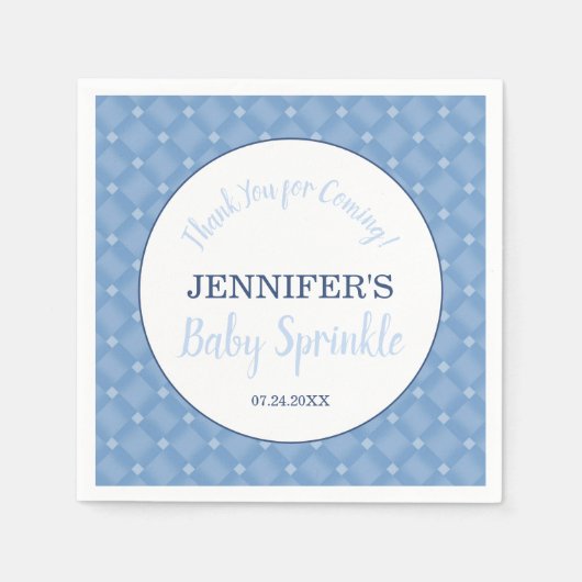 Modern Blue Baby Sprinkle Party Servet (Voorkant)