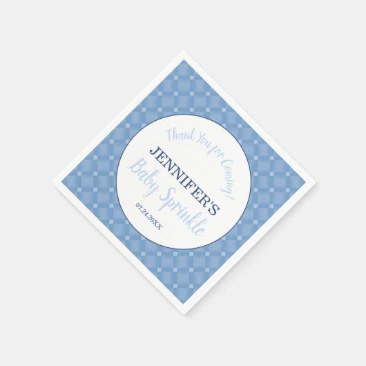 Modern Blue Baby Sprinkle Party Servet (Hoek)