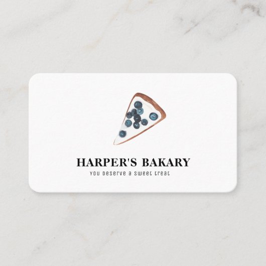 Modern Blue Bakery Visitekaartje | Blueberry-Logo (Voorkant)