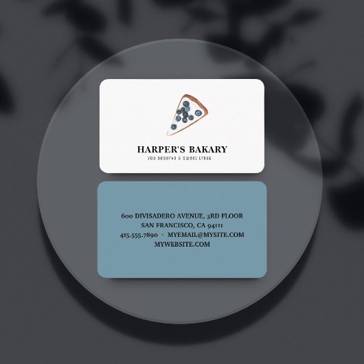 Modern Blue Bakery Visitekaartje | Blueberry-Logo