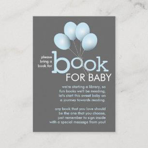 Modern Blue Balloon Baby shower Boek Insert Kaart