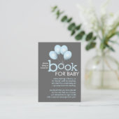 Modern Blue Balloon Baby shower Boek Insert Kaart (Staand voorkant)