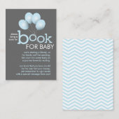 Modern Blue Balloon Baby shower Boek Insert Kaart (Voorkant / Achterkant)