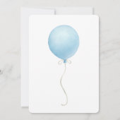 Modern Blue Balloon Baby shower Kaart (Achterkant)