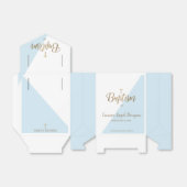 Modern Blue Baptism Baby Boy Bedankt Gold Cross Bedankdoosjes (Uitgevouwen)