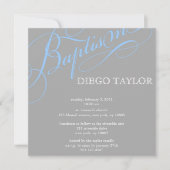 Modern Blue Baptism Invitation Kaart (Voorkant)
