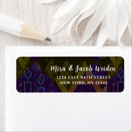 Modern Blue Bar Mitzvah Bold Type Return-adres Etiket